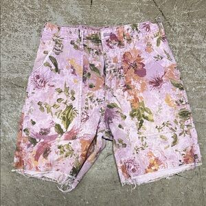 Pilcro Floral Pink and Green Women's Shorts
